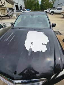 peeling paint on hood of a car