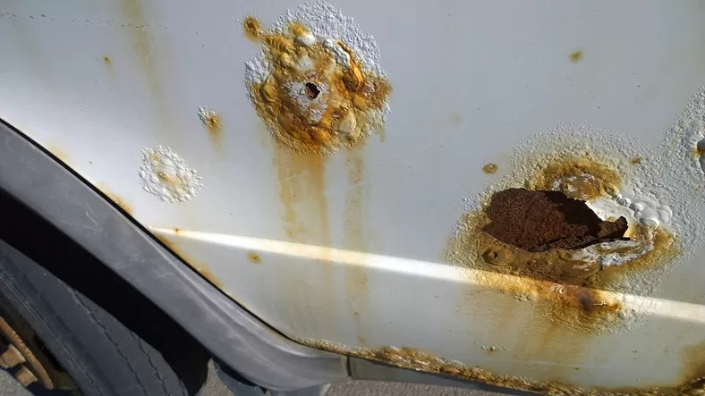 rusted car door